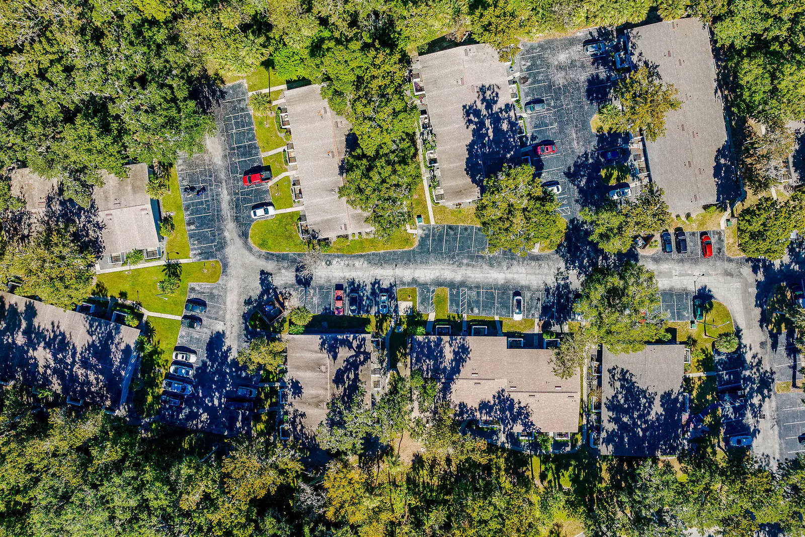 Aerial view across the Bungalows of Port Orange community.